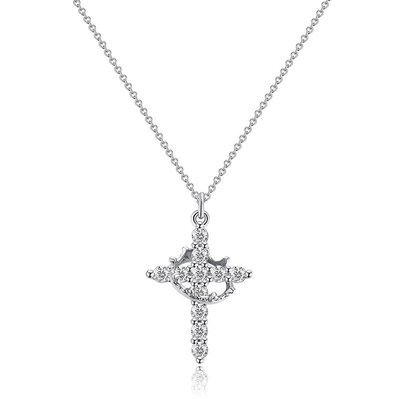 👑Crowned in Faith Cross Necklace (Gold & Silver)