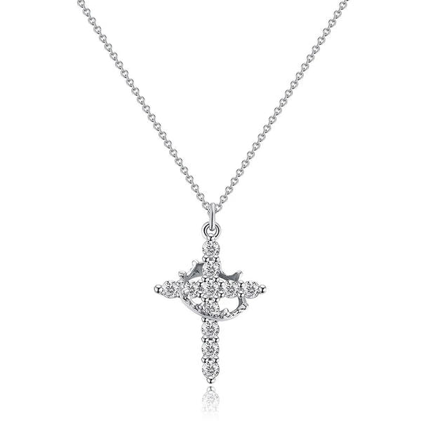 👑Crowned in Faith Cross Necklace (Gold & Silver)
