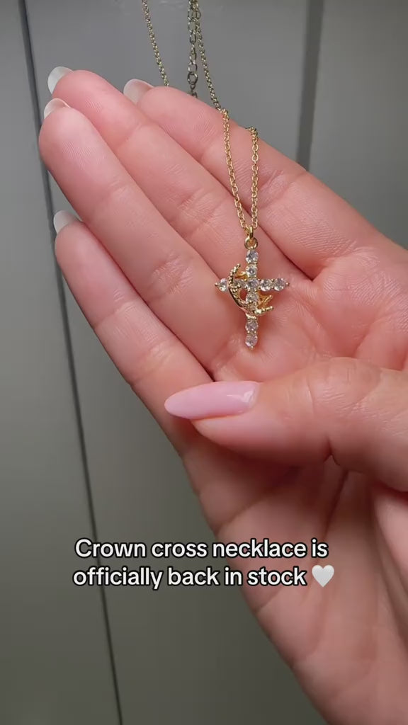 👑Crowned in Faith Cross Necklace (Gold & Silver) video
